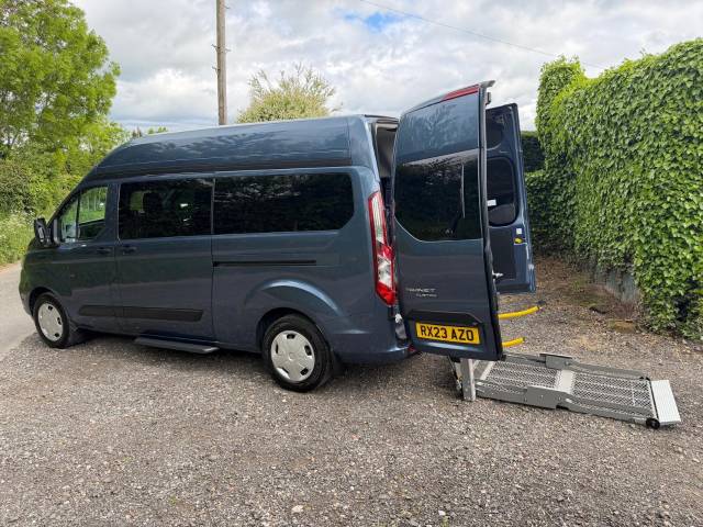 Ford Tourneo Custom 2.0 EcoBlue 130ps Trend AUTOMATIC HIGH ROOF WHEELCHAIR ACCESSIBLE VEHICLE 6 SEATS Wheelchair Adapted Diesel Blue